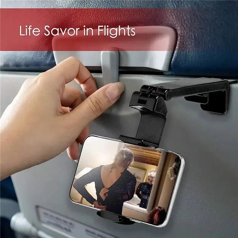 360° Rotating Airplane Phone Holder - Portable Travel Mount for Selfies & Hands-Free Use