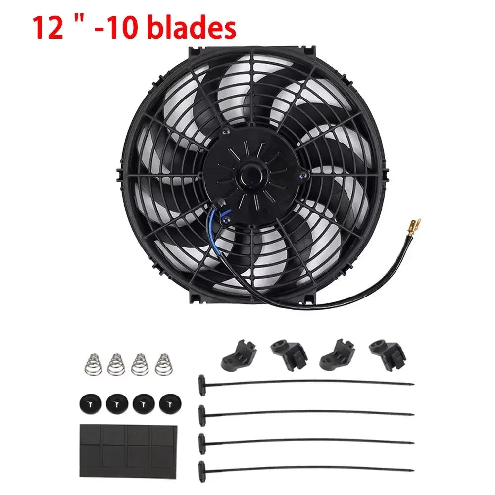 Universal 7/9/10/12/14/16 Inches 12V 80W 2100RPM Car Air Conditioning Electronic Radiator Cooling Fan Blade Electric Cool Kit