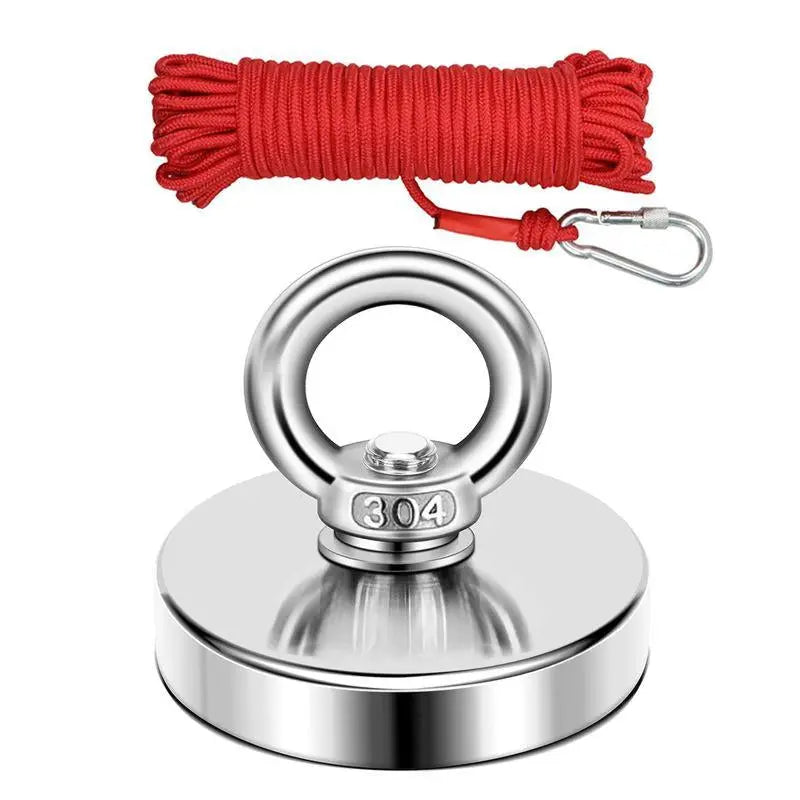 Heavy-Duty Magnet,Fishing Magnet,350Lbs Strong Magnet Fishing, Magnetic Fishing Magnets, Rare Earth Magnet with Countersunk Hole Eyebolt for Retrieving Items in Lake, Beach, Lawn.