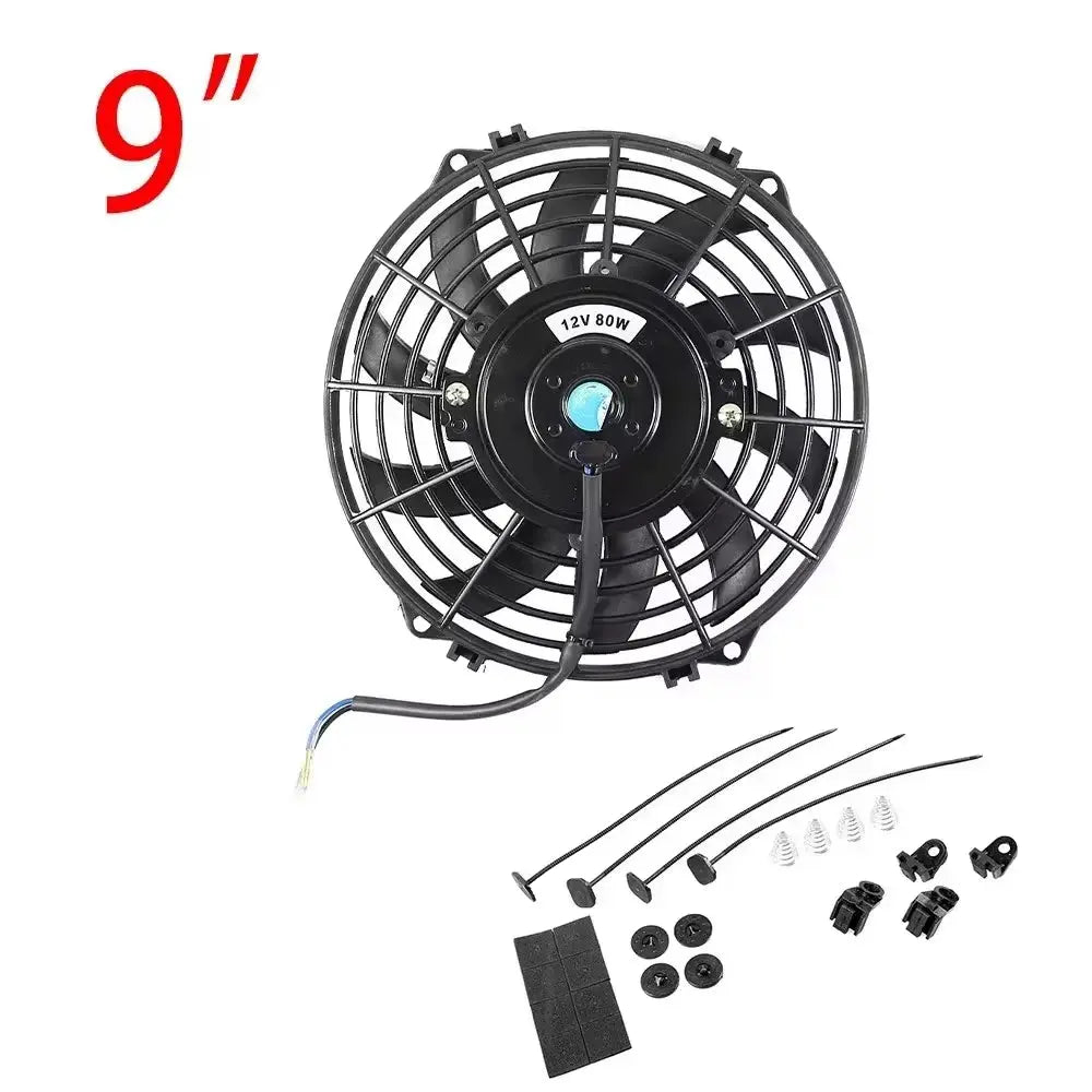 Universal 7/9/10/12/14/16 Inches 12V 80W 2100RPM Car Air Conditioning Electronic Radiator Cooling Fan Blade Electric Cool Kit