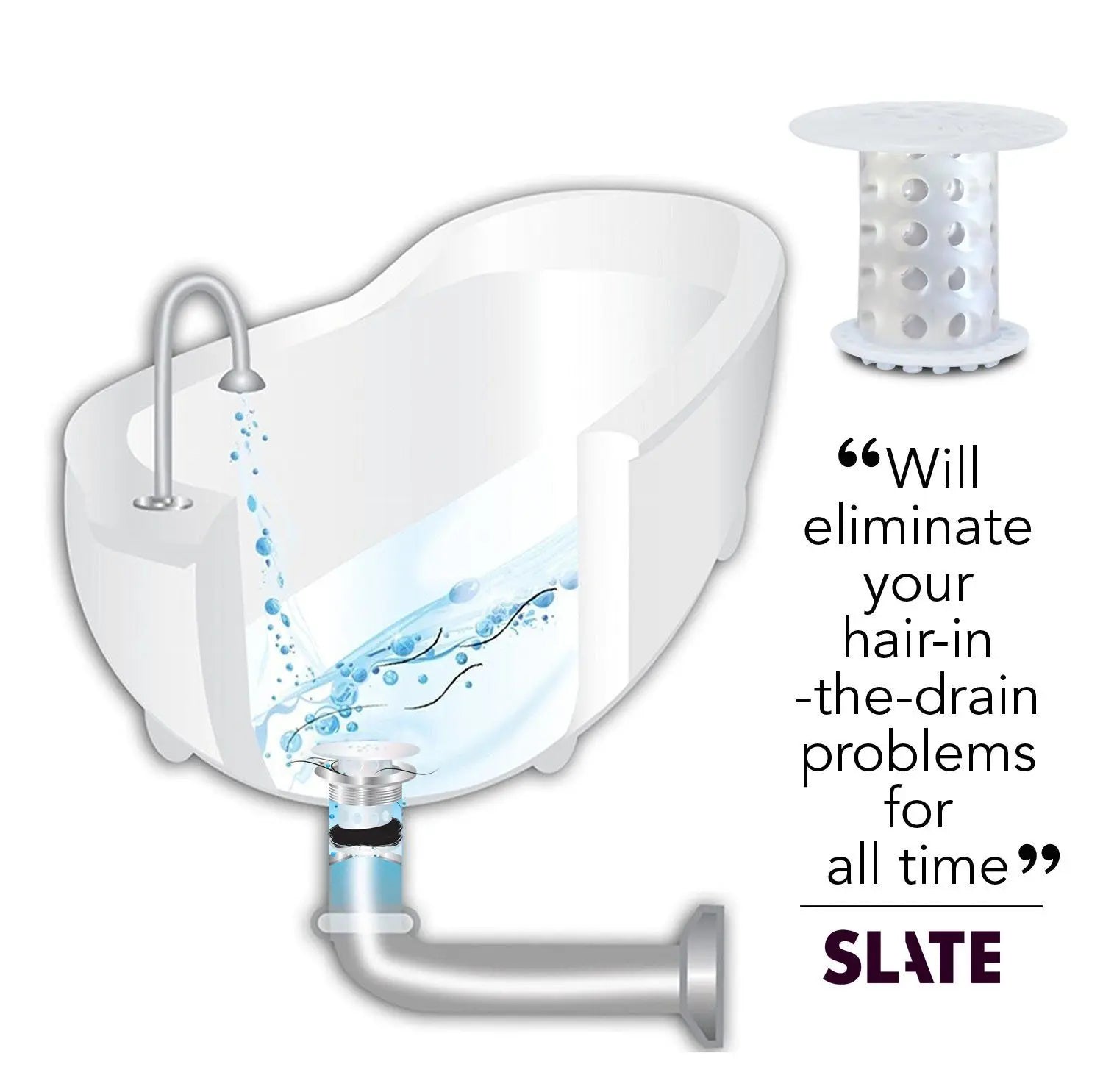 TubShroom (Clear) The Hair Catcher That Prevents Clogged Tub Drains-3