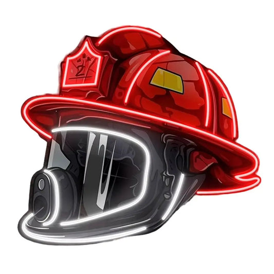 Firefighter Helmet Neon Sign USB Powered High Quality Acrylic Board Art Neon Neon Light Sign Hanging Ornament for Room Wall Deco
