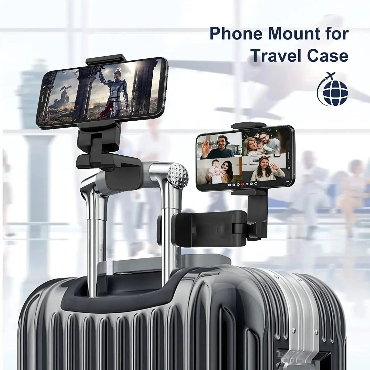 360° Rotating Airplane Phone Holder - Portable Travel Mount for Selfies & Hands-Free Use