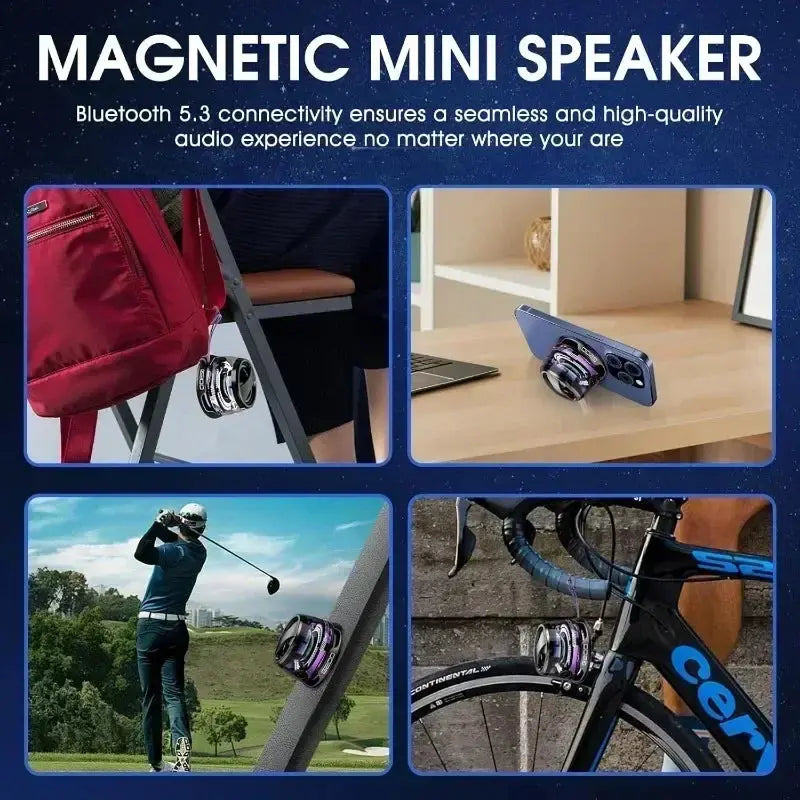 Portable Bluetooth Speaker G200 with RGB Lighting, Magnetic Design, BT5.3, 7-Hour Playback, and Phone Holder
