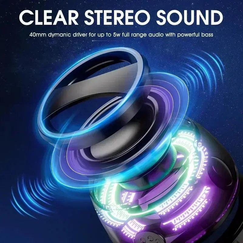 Portable Bluetooth Speaker G200 with RGB Lighting, Magnetic Design, BT5.3, 7-Hour Playback, and Phone Holder