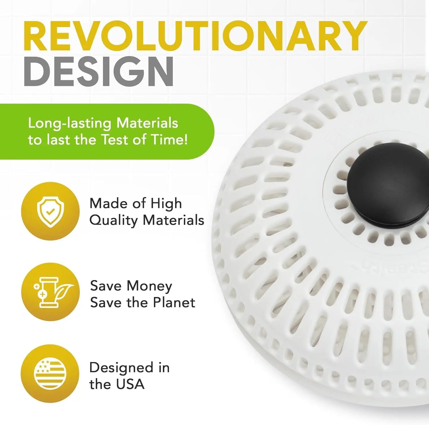 ShowerShroom Stealth Shower Hair Drain Catcher - Hair Stopper for Shower Drain, Bathtub, and Bathroom Sink-1