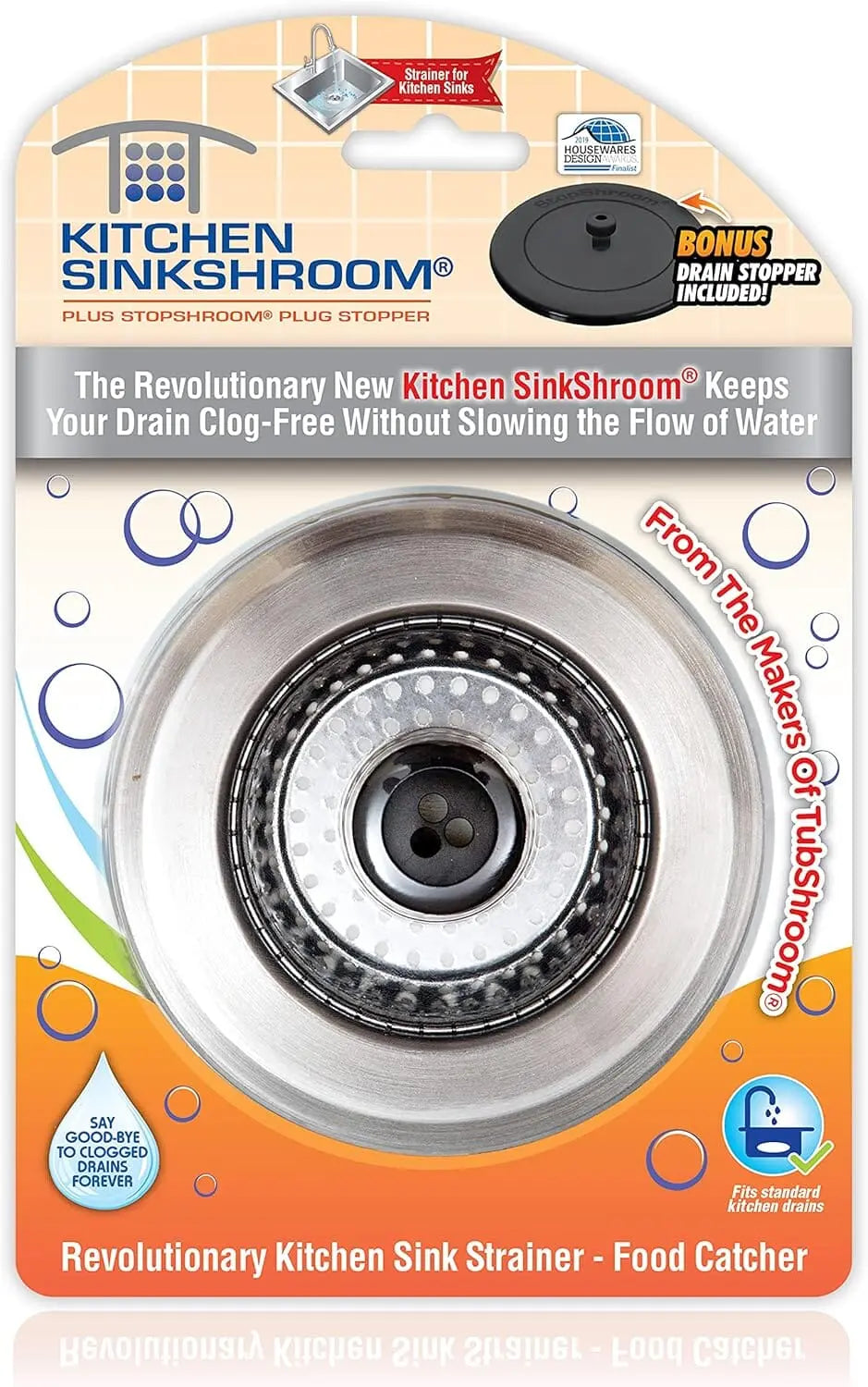 Kitchen SinkShroom (Stainless) Strainer with Built-in Anti-Clog Technology-5