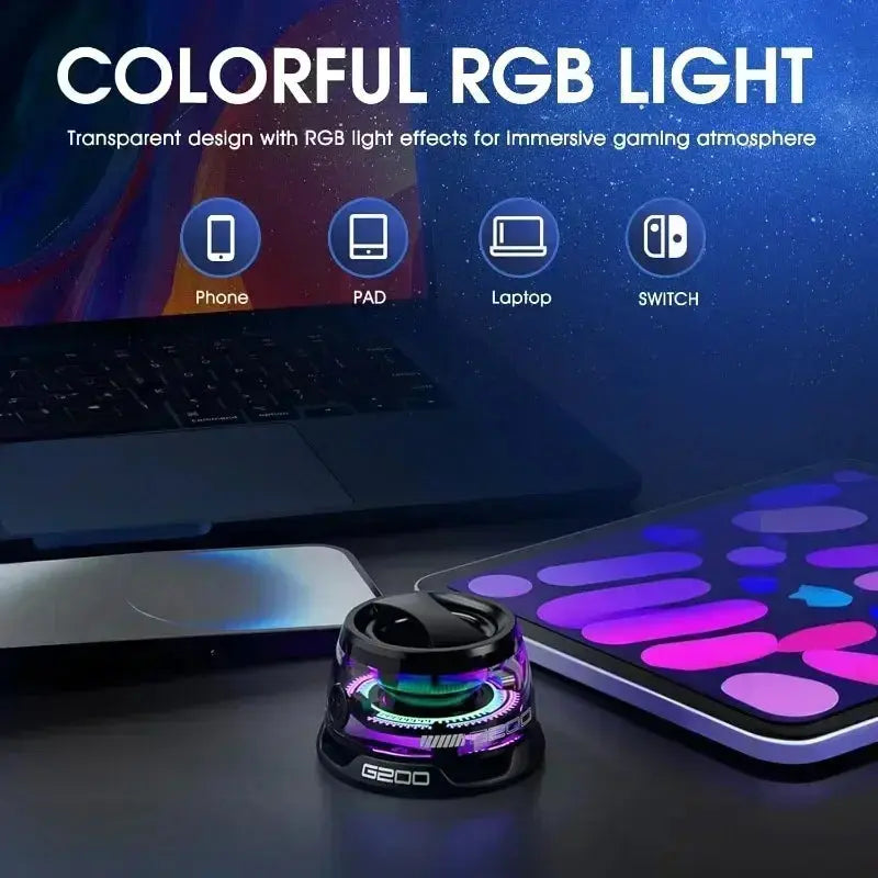 Portable Bluetooth Speaker G200 with RGB Lighting, Magnetic Design, BT5.3, 7-Hour Playback, and Phone Holder
