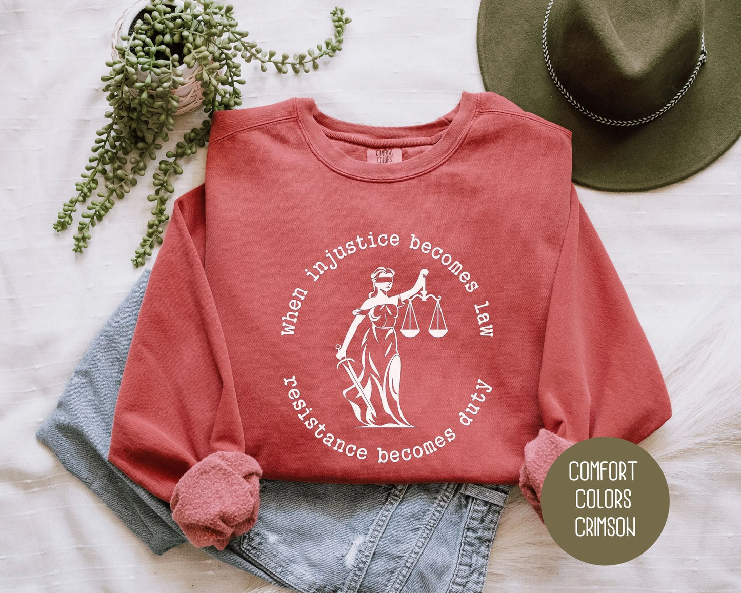 When Injustice Becomes Law Resistance Becomes Duty Comfort Colors Sweatshirt-2