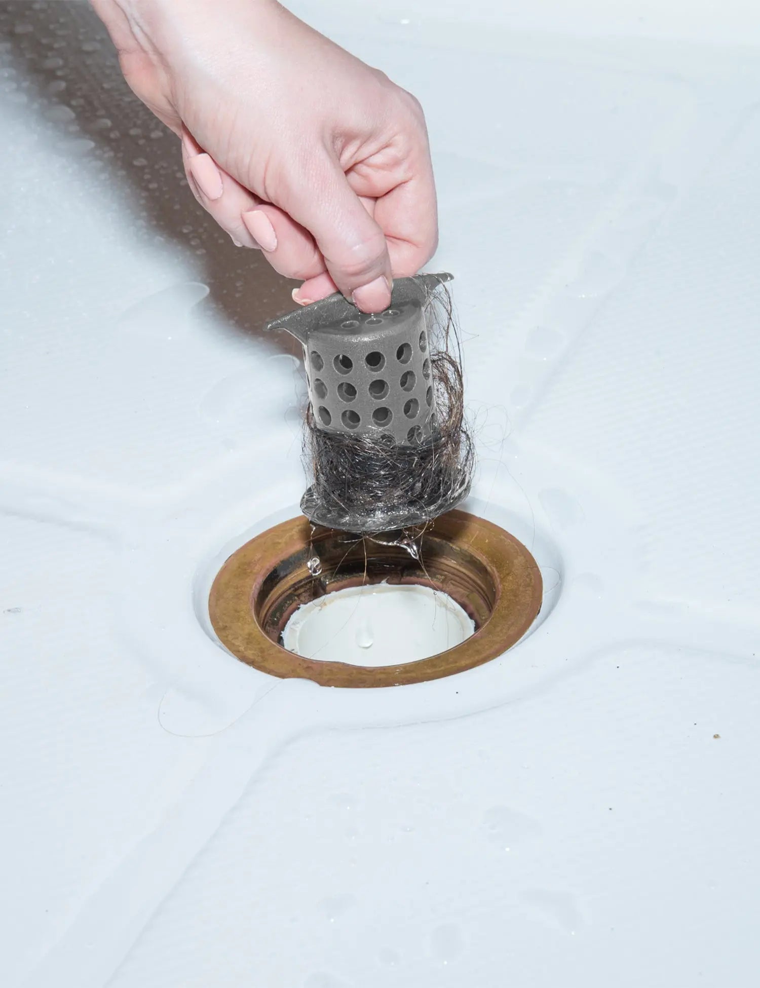 ShowerShroom (Gray) The 2" Hair Catcher That Prevents Clogged Shower Drains-4