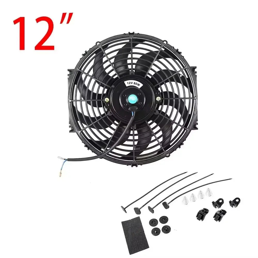 Universal 7/9/10/12/14/16 Inches 12V 80W 2100RPM Car Air Conditioning Electronic Radiator Cooling Fan Blade Electric Cool Kit