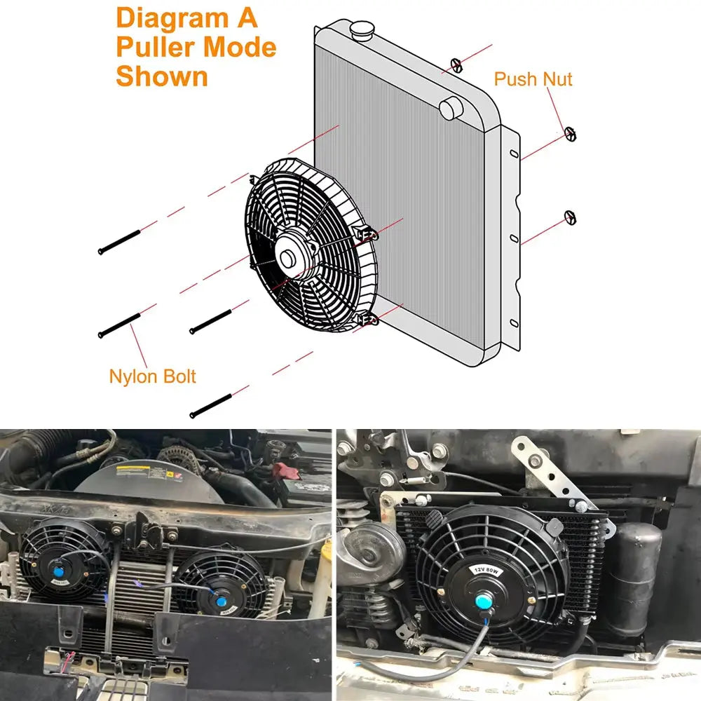 Universal 7/9/10/12/14/16 Inches 12V 80W 2100RPM Car Air Conditioning Electronic Radiator Cooling Fan Blade Electric Cool Kit