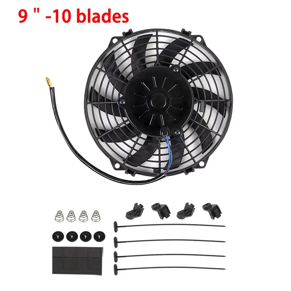 Universal 7/9/10/12/14/16 Inches 12V 80W 2100RPM Car Air Conditioning Electronic Radiator Cooling Fan Blade Electric Cool Kit