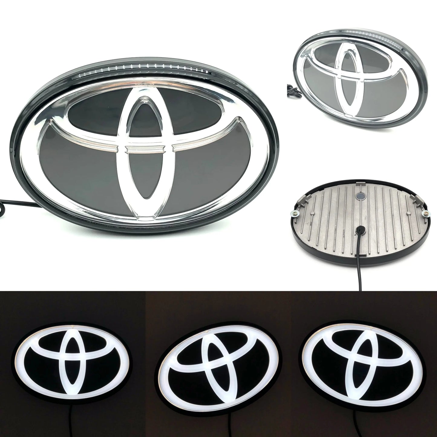 Toyota Logo Front Grille LED Dynamic Illuminated Emblem Compatible with ACC Radar-3