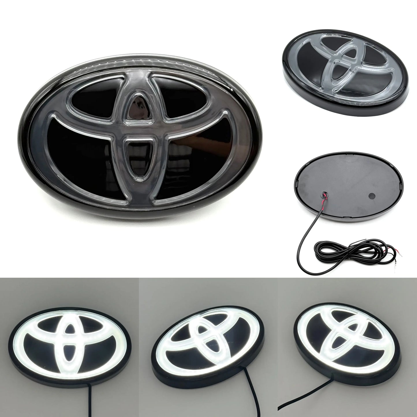 Toyota Logo Front Grille LED Dynamic Illuminated Emblem Compatible with ACC Radar-7