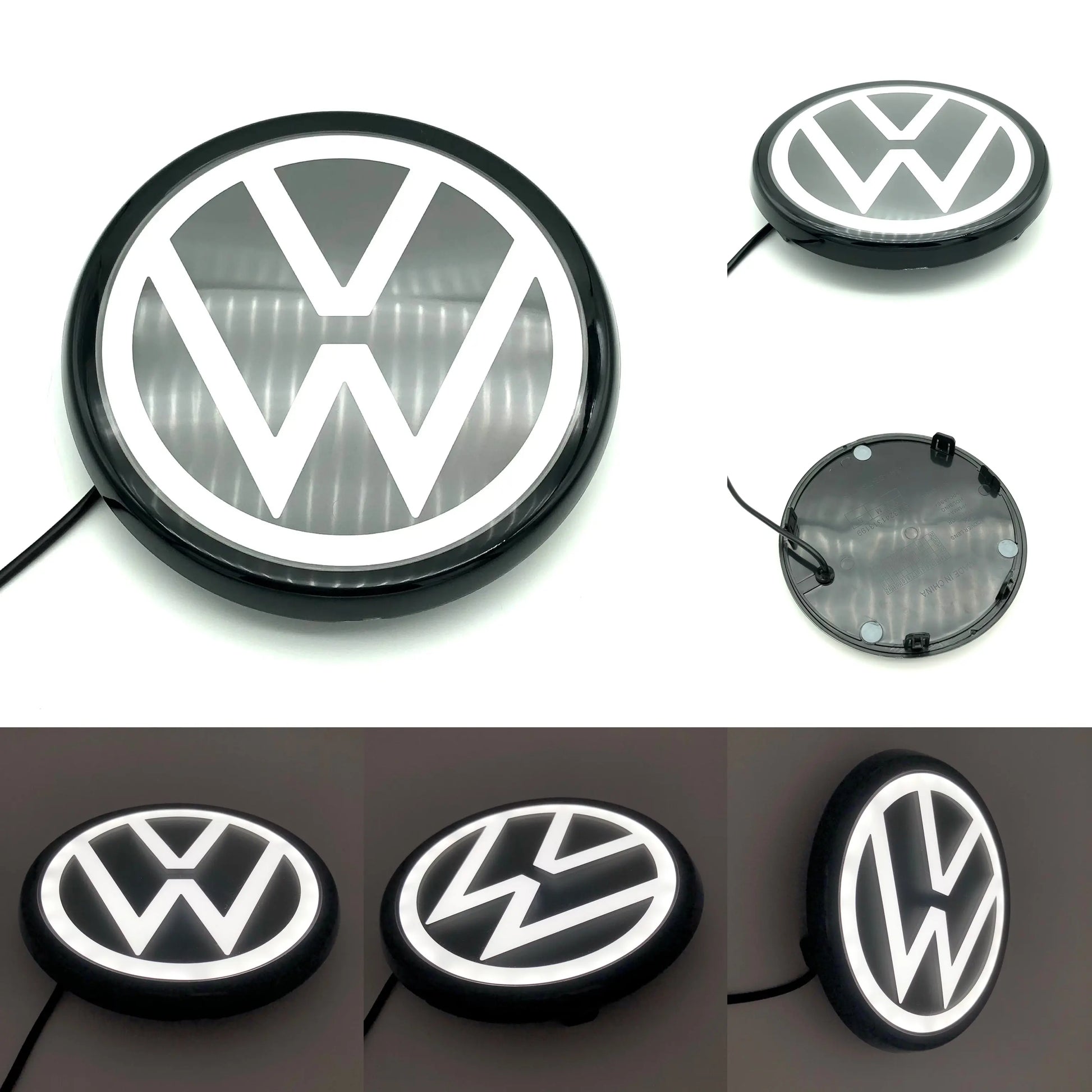 Volkswagen logo front grill LED mirror illuminated emblem ACC radar compatible-1